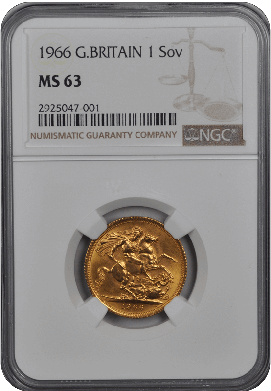 1966 G Britain 1 Sov MS 63 MS 63