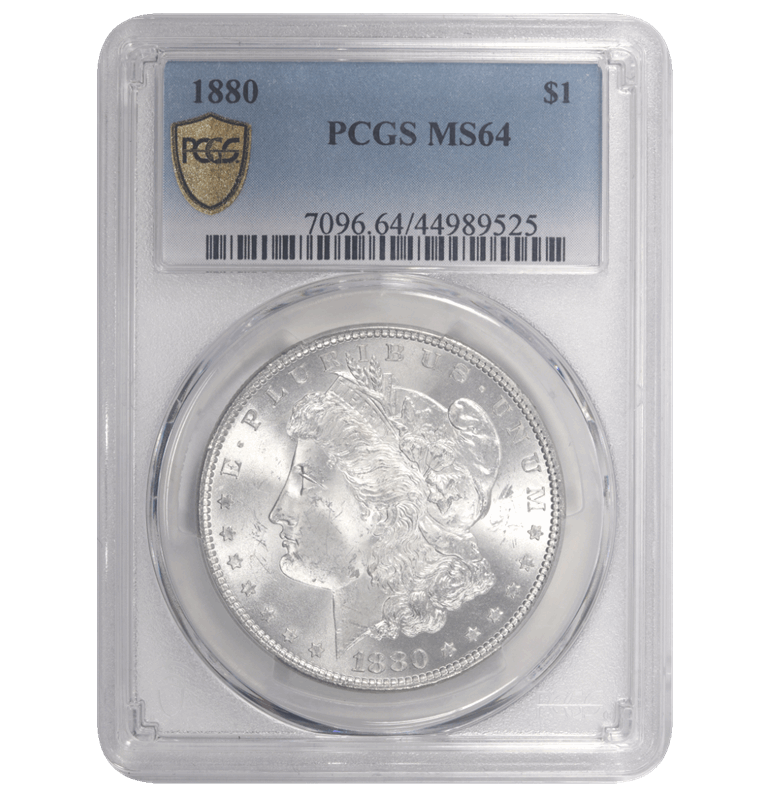 1880 Morgan Silver Dollar $1 PCGS Lustrous MS 64 
