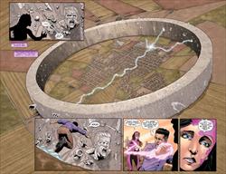 Green Lantern: New Guardians Annual #2 Page 34 & 35 Artist:  Edgar Salazar (Penciller) ,  Jason Groder (Inker) Media Type: Pen and Ink Art Type: Double Page Splash 