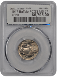 1917 Buffalo PCGS MS 67