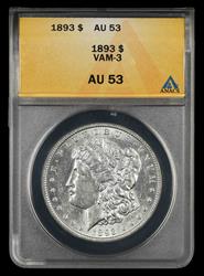 1893 $1 VAM 3 ANACS AU53