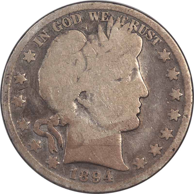 1894 Barber Half Dollar 50c Raw Ungraded Coin 