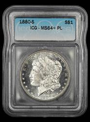 1880 S $1 ICG MS64+PL