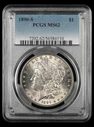 1890 S $1 PCGS MS62