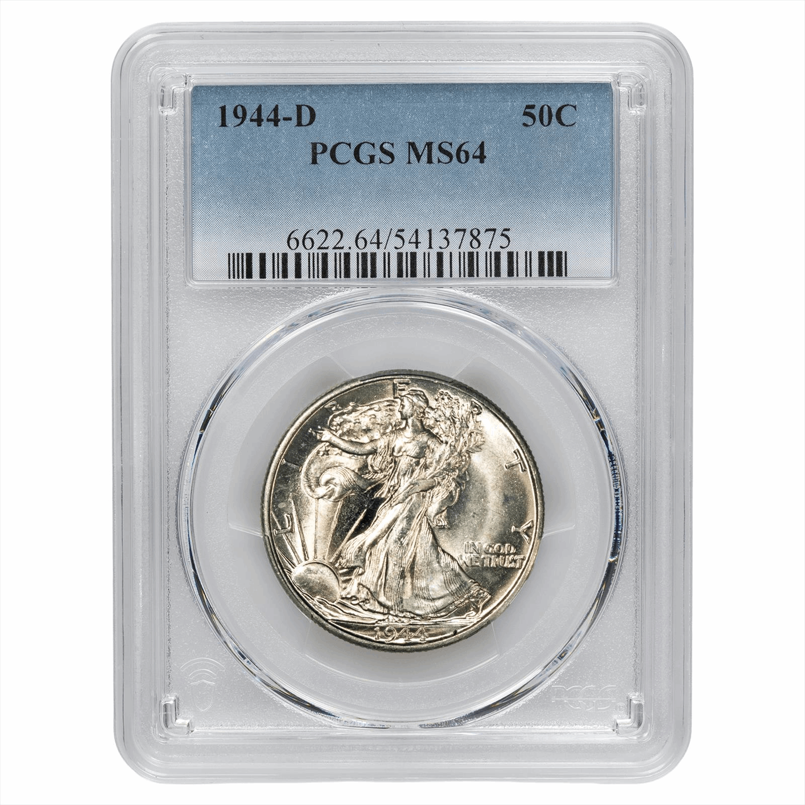 1944-D Walking Liberty Half Dollar 50C PCGS MS 64