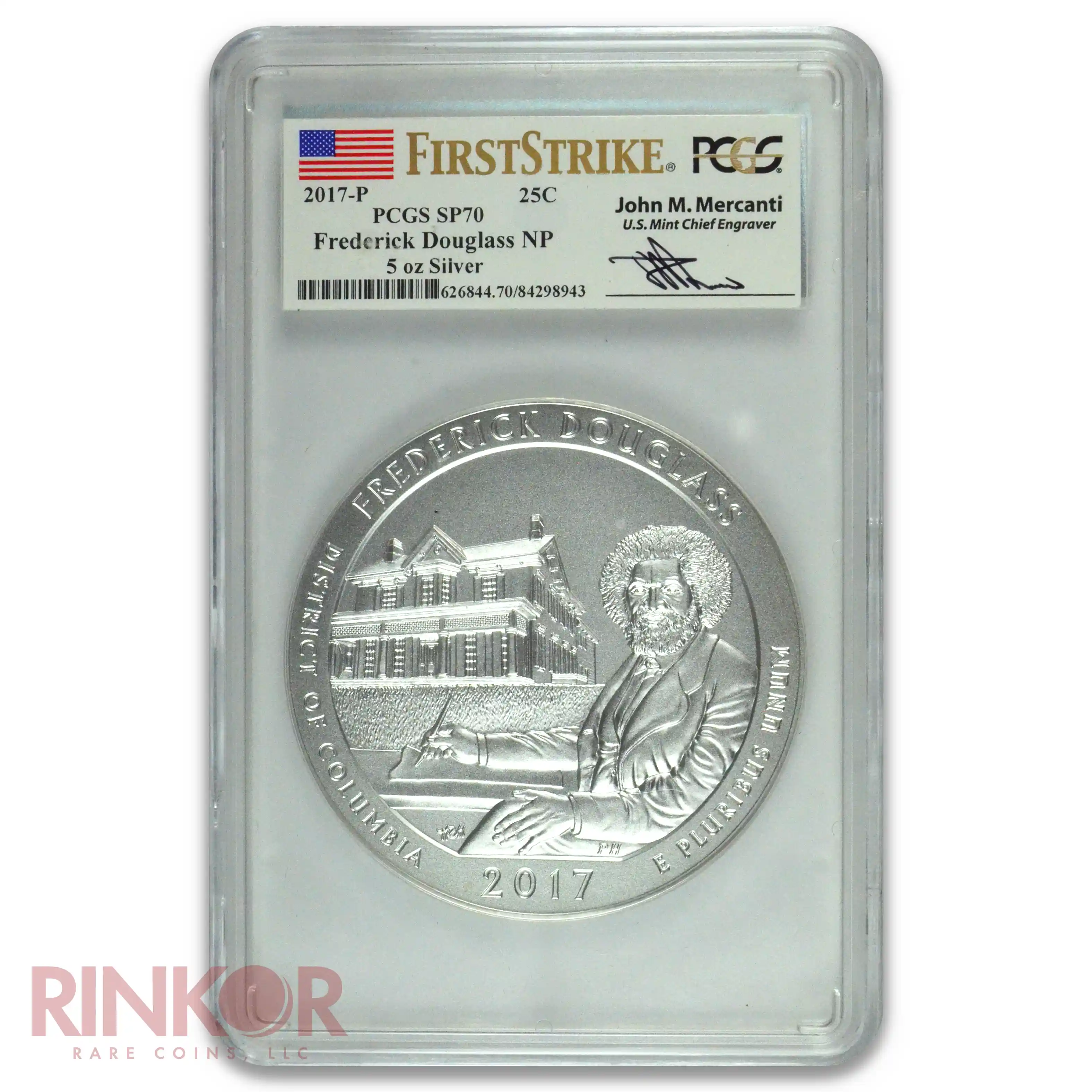 2017-P 5oz America the Beautiful Frederick Douglass First Strike Mercanti PCGS SP 70