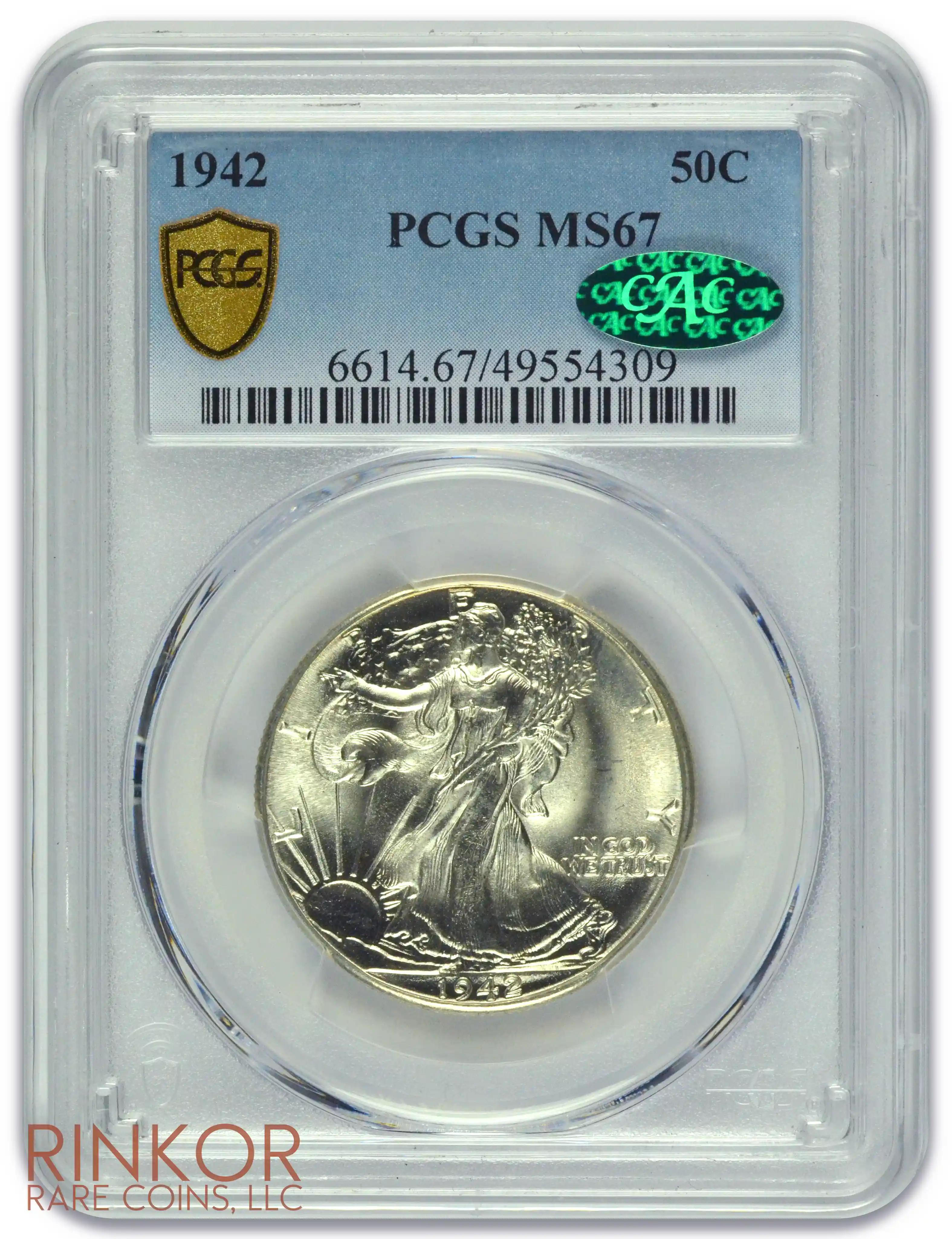 1942 Walking Liberty PCGS MS 67 CAC