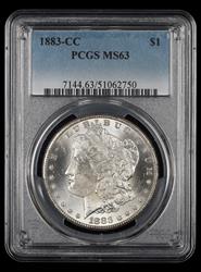 1883 CC $1 PCGS MS63