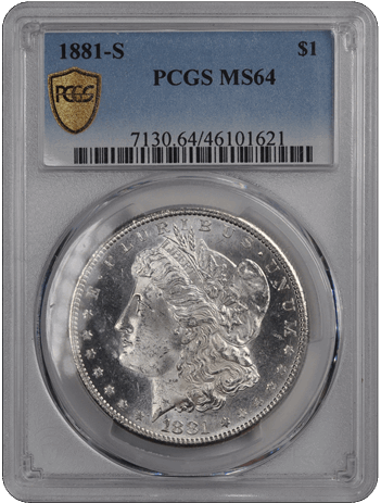 1881-S $1 Morgan Dollar PCGS  #3587-5 MS64