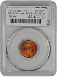 1904 Indian Head PCGS  CAC RD 66