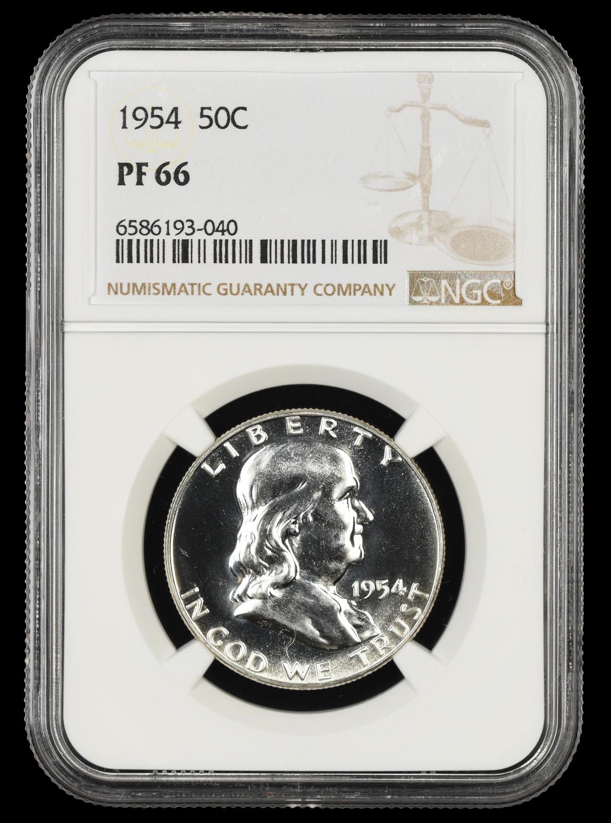 1954 Franklin Half Dollar NGC PF66 PF66