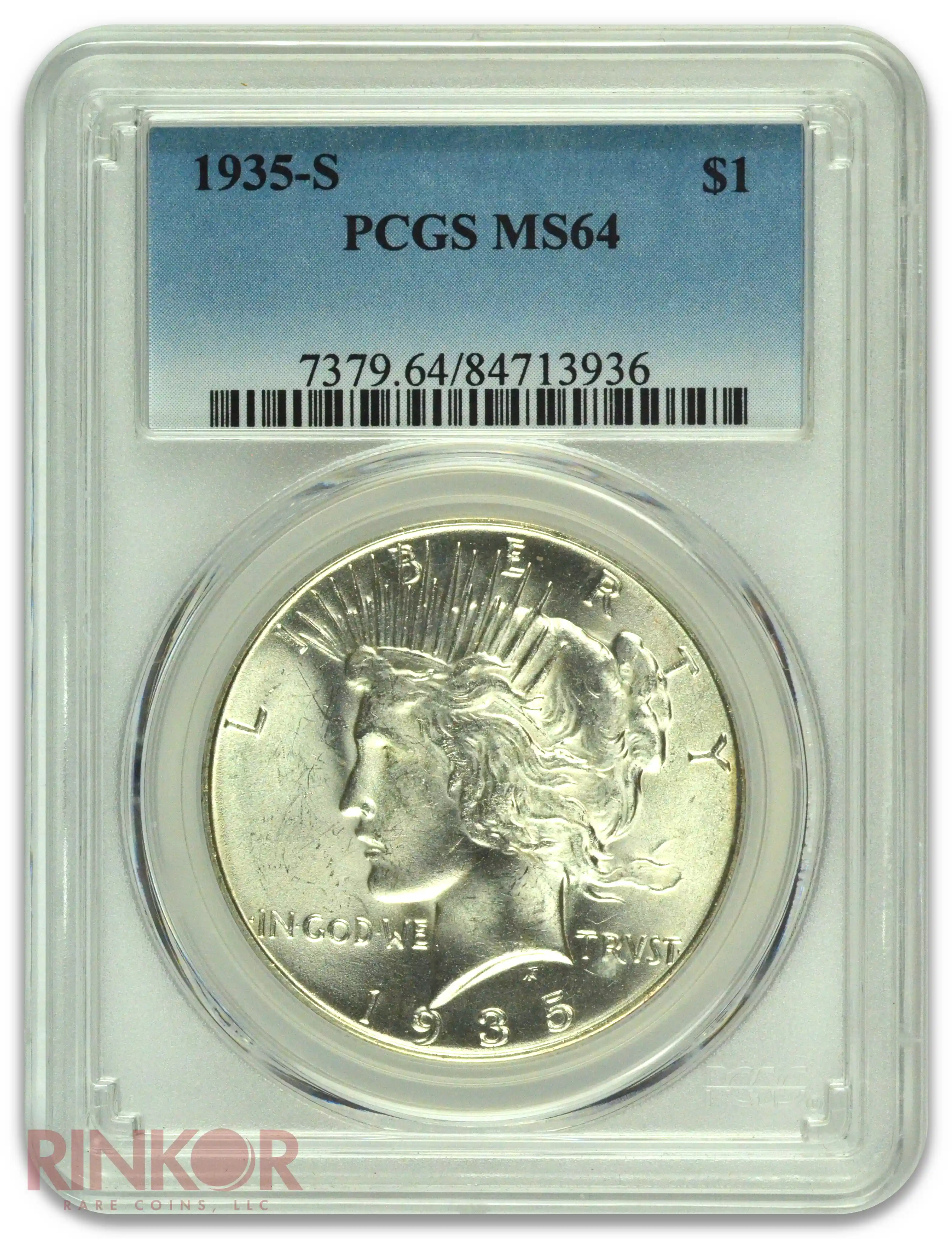 1935-S $1 Peace Dollar PCGS MS 64