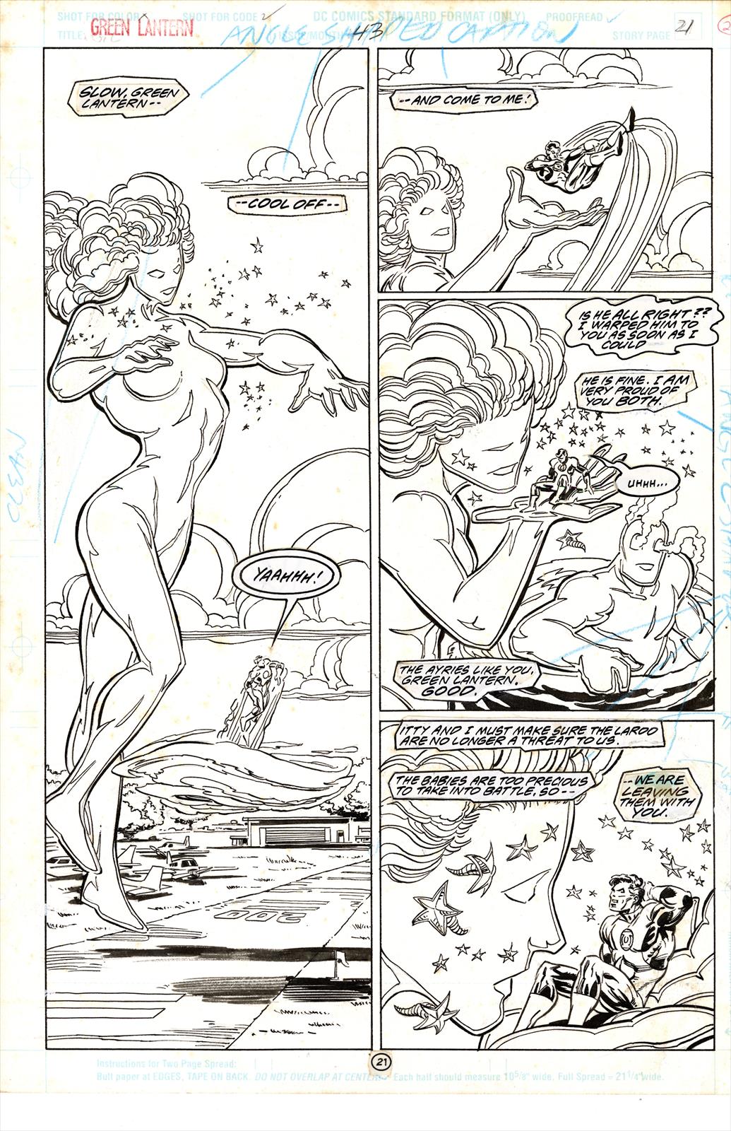 Green Lantern #43, Page 21 Artist:  Claude St. Aubin (Penciller) Media Type: Pen and Ink Art Type: Interior Page 