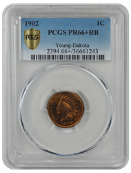 1902 Indian Head PCGS RB 66+