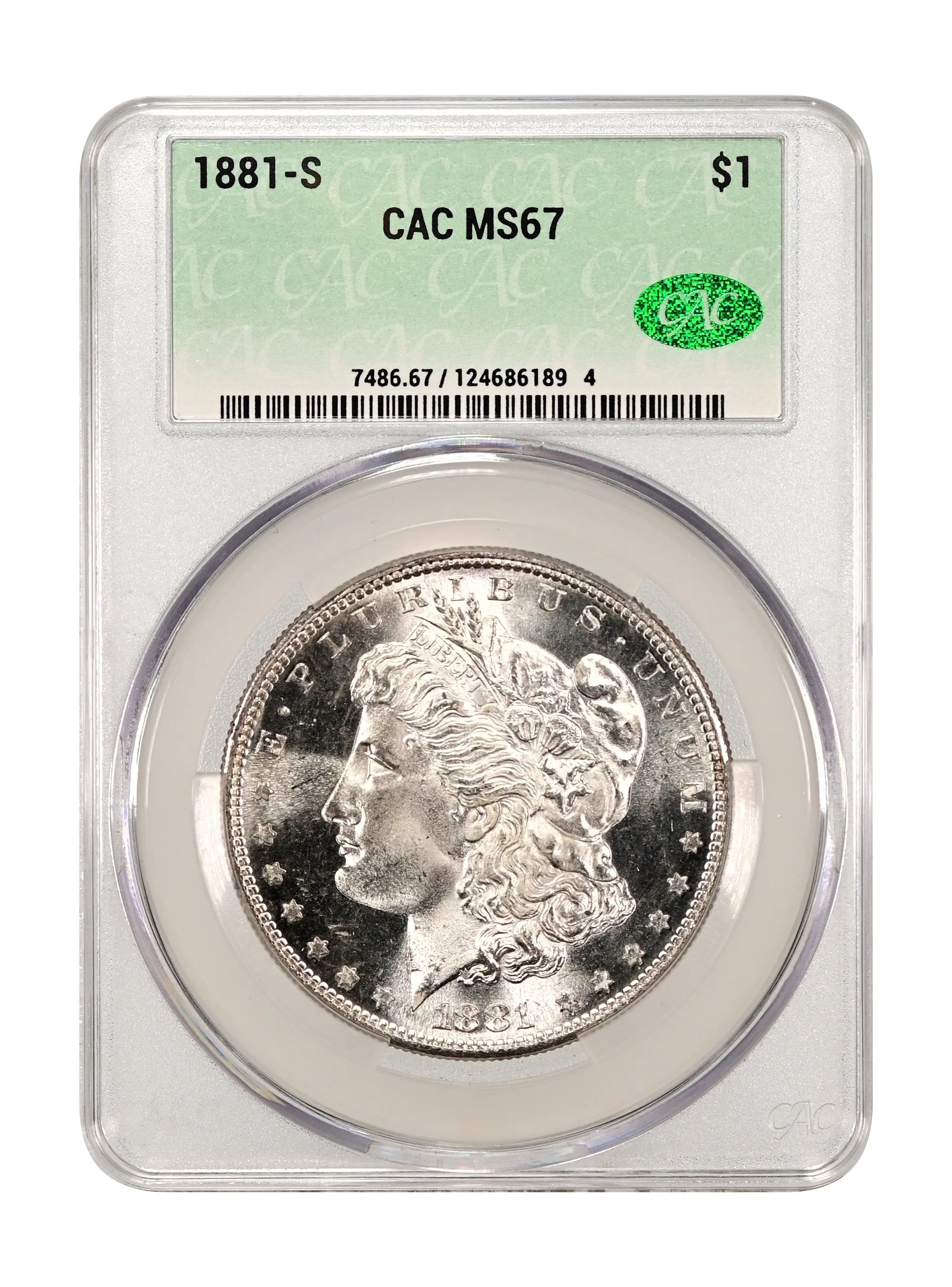 1881-S $1 CACG MS 67