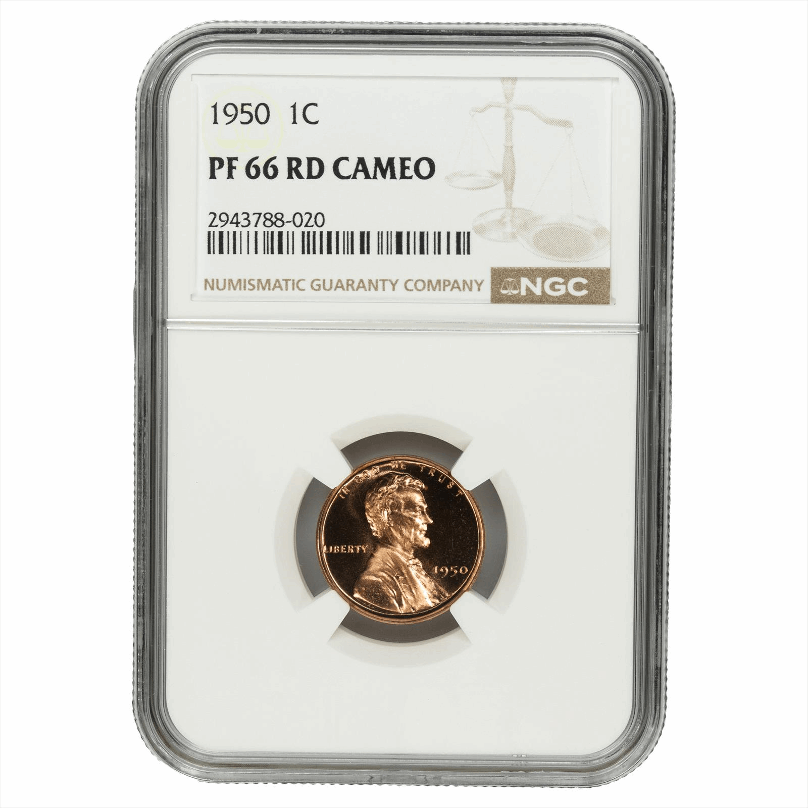 1950 Lincoln Wheat Cent 1C NGC PF 66 RD CAM