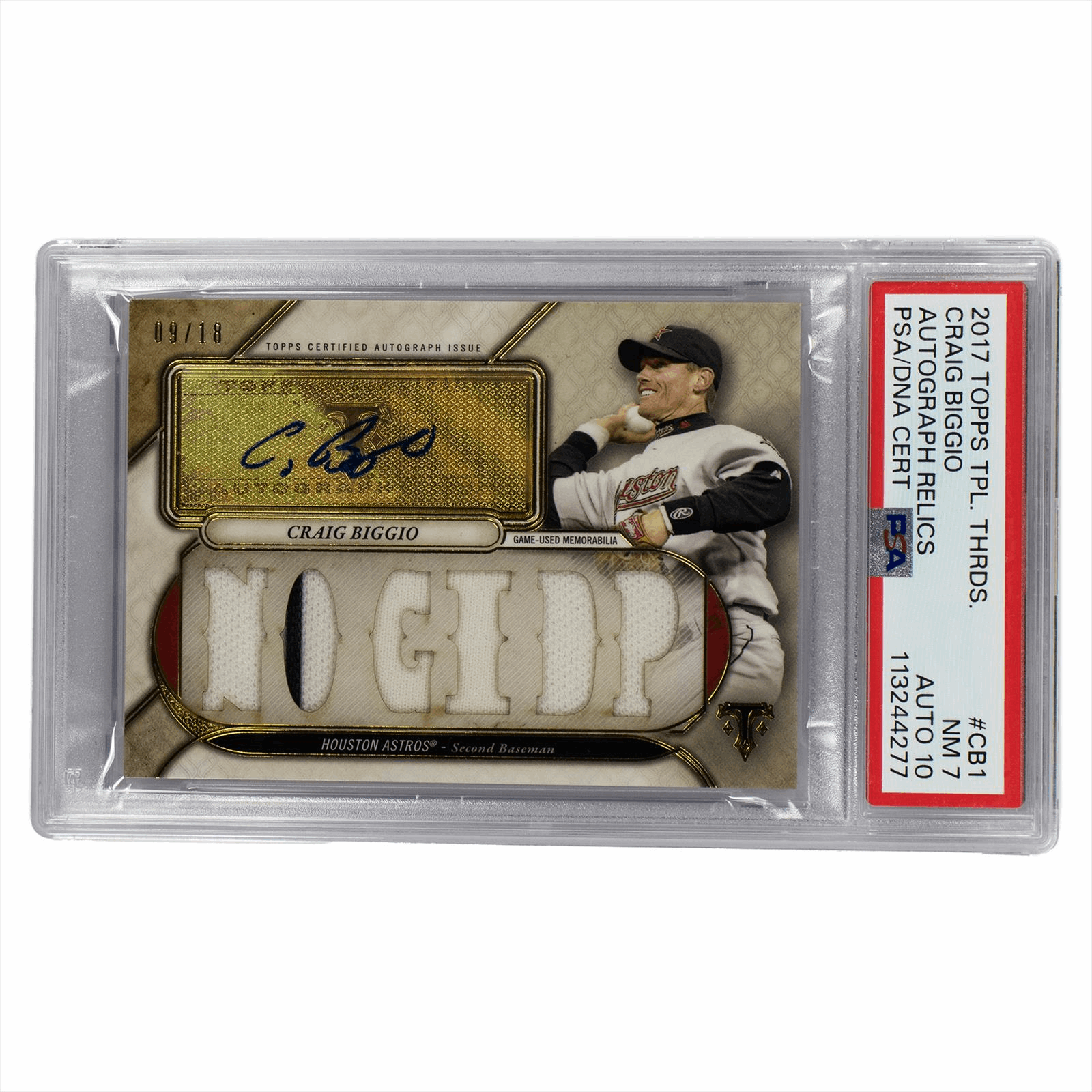 2017 Topps Triple Threads Autograph Relics Craig Biggio #CB1 PSA NM 7