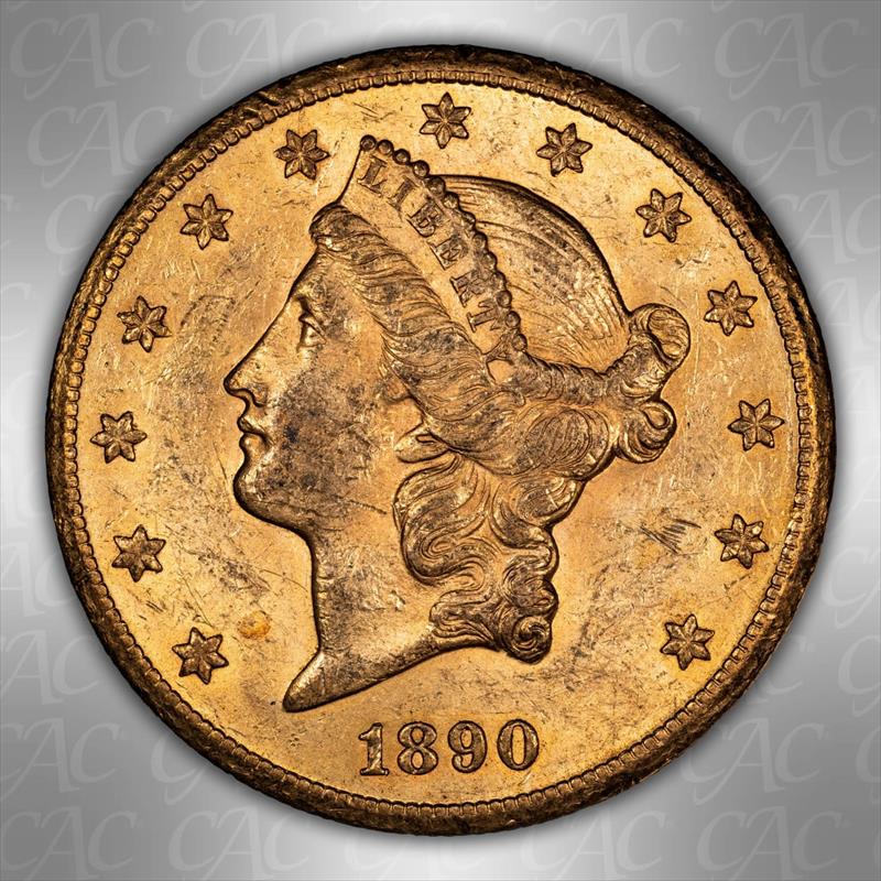 1890-CC Liberty Head $20 CACG MS 61