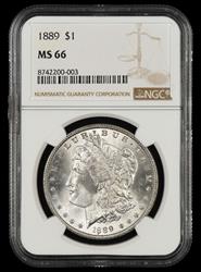 1889 $1 NGC MS66