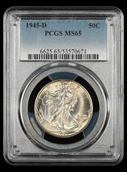 1945 D 50C PCGS MS65