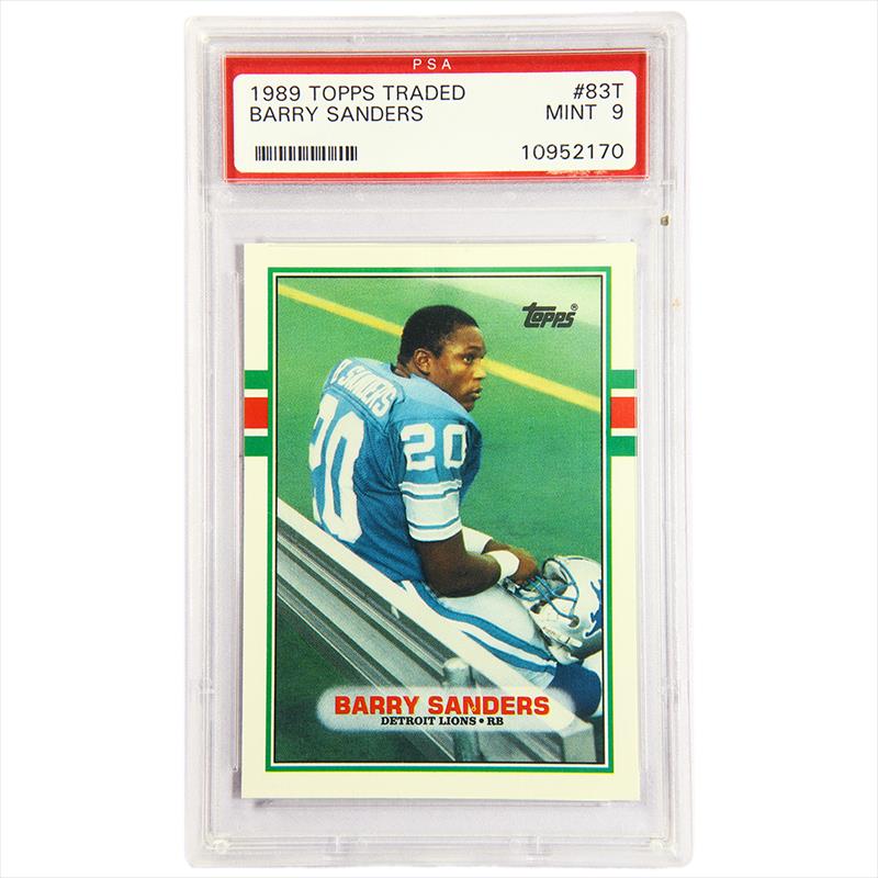 Barry Sanders (Detroit Lions) 1989 Topps Traded Football #83T RC Rookie Card  - PSA 10 GEM MINT (New Label)