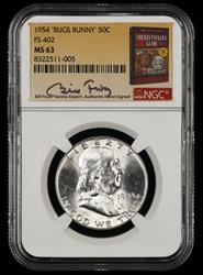 1954 Bugs Bunny 50c FS-402 Bill Fivaz Signature Label NGC  MS63