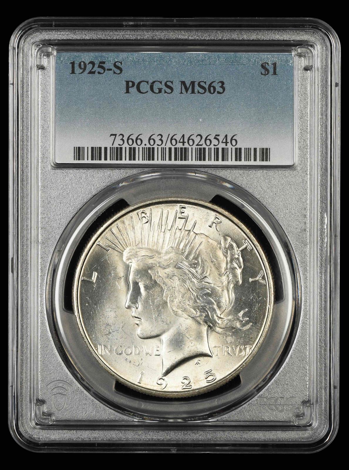 1925 S $1 PCGS MS63