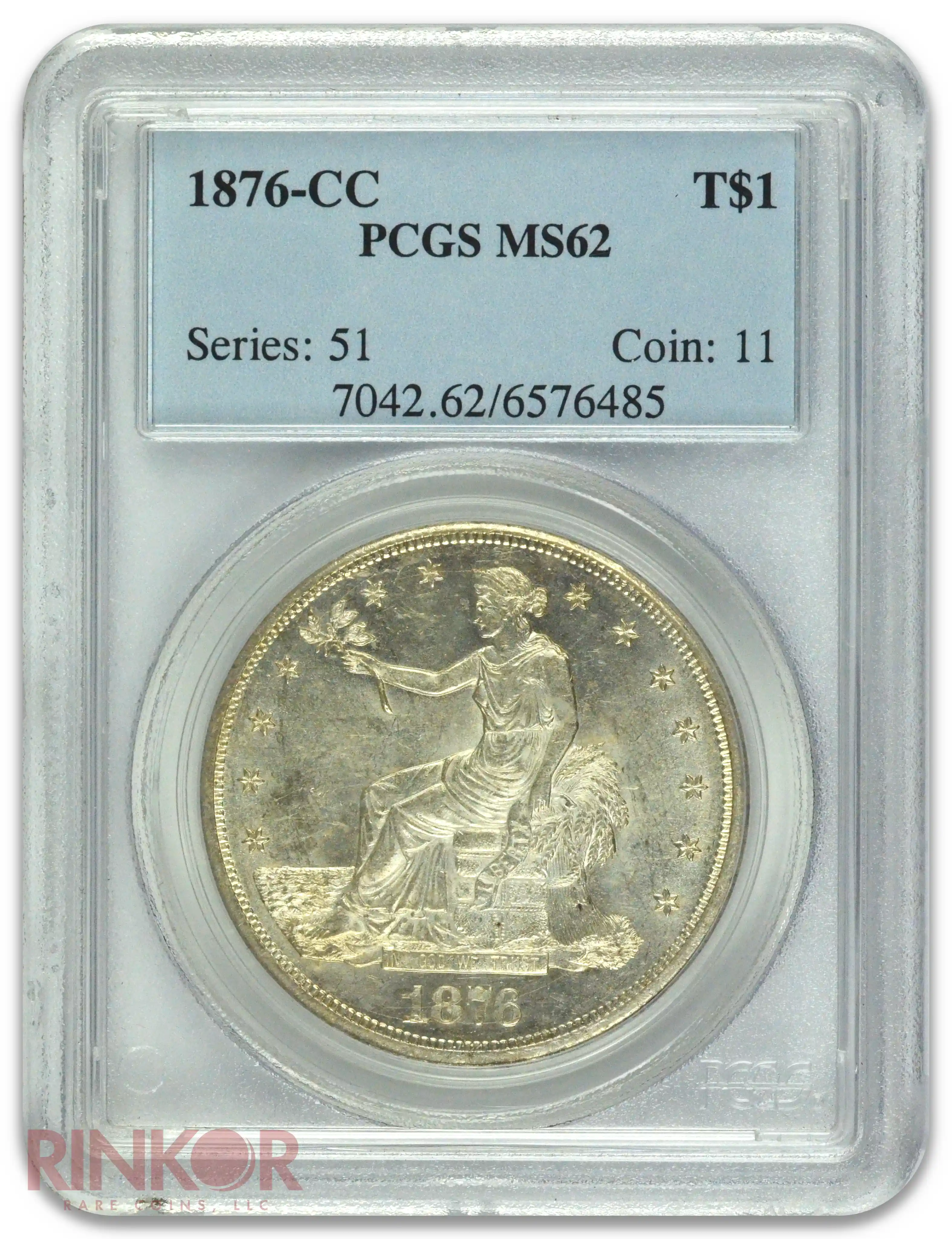 1876-CC $1 Trade Dollar PCGS MS 62