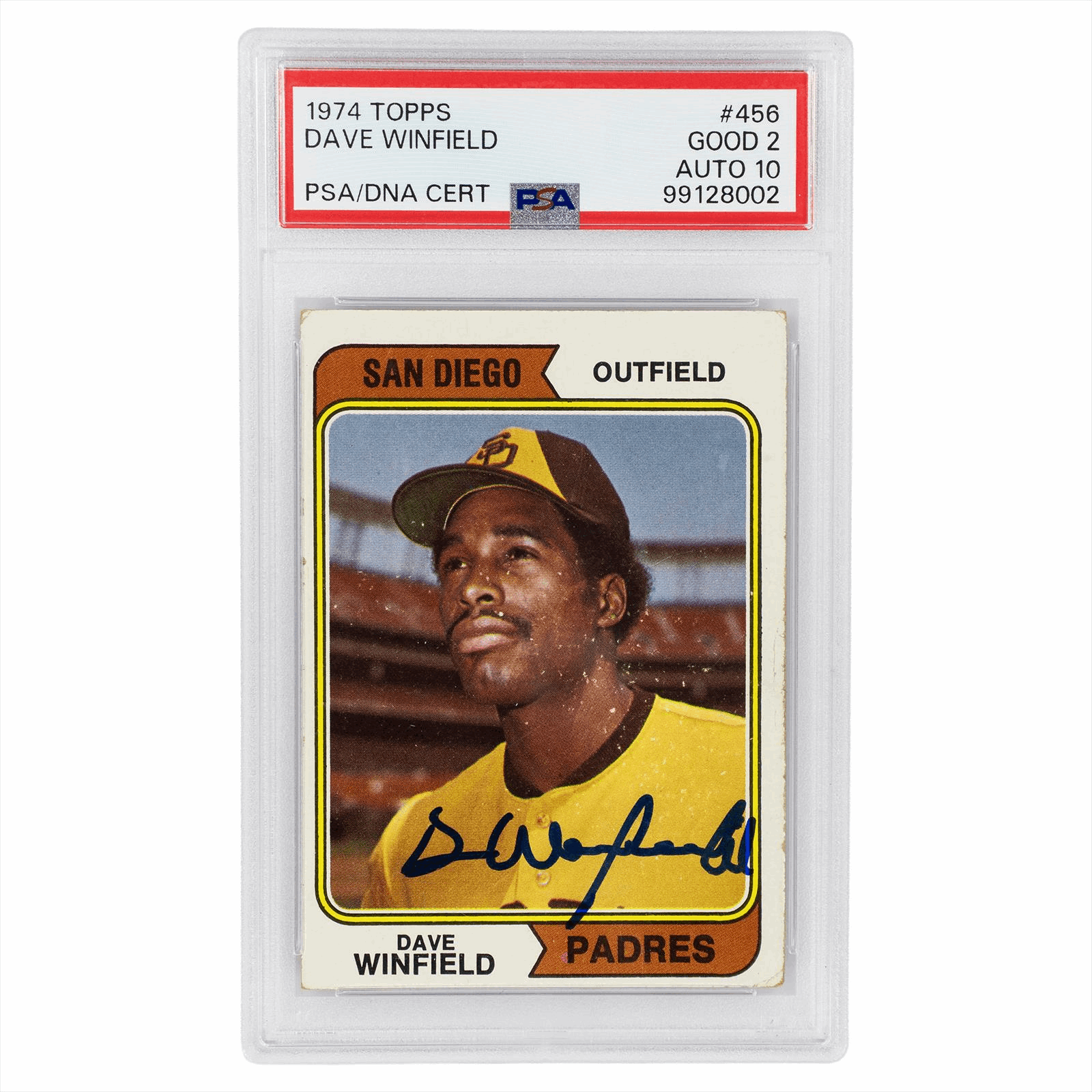 1974 Topps Dave Winfield #456 PSA GOOD 2 AUTO 10 Cert #99128002