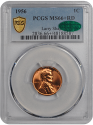 1956 Lincoln PCGS RD 66+