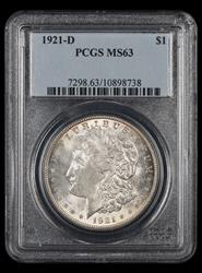 1921 D $1 PCGS MS63 MS63