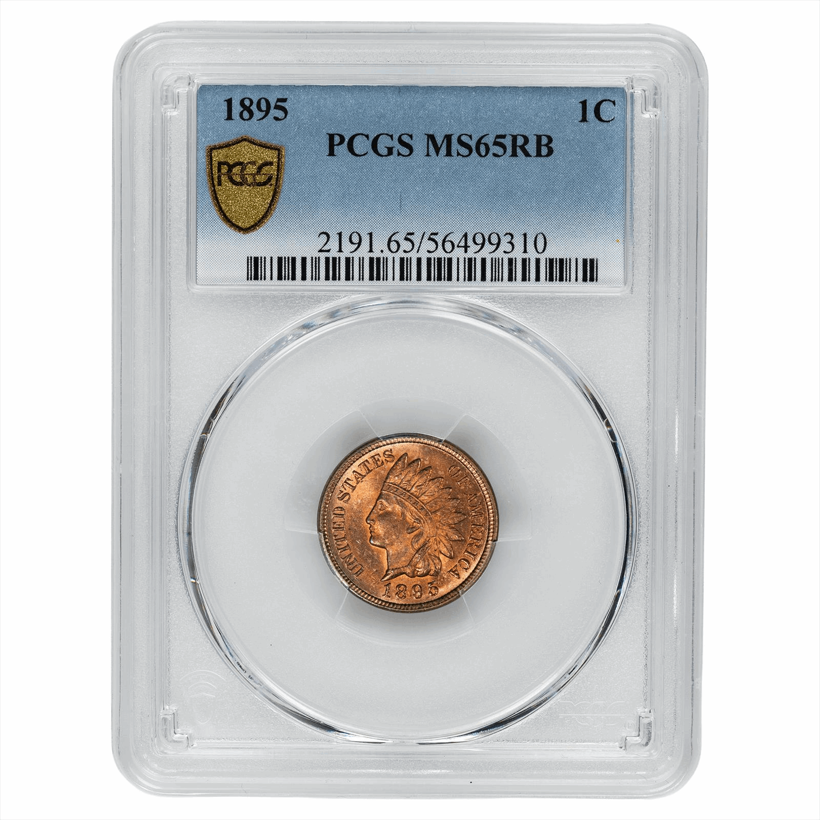 1895 Indian Head Cent 1C PCGS MS 65 RB