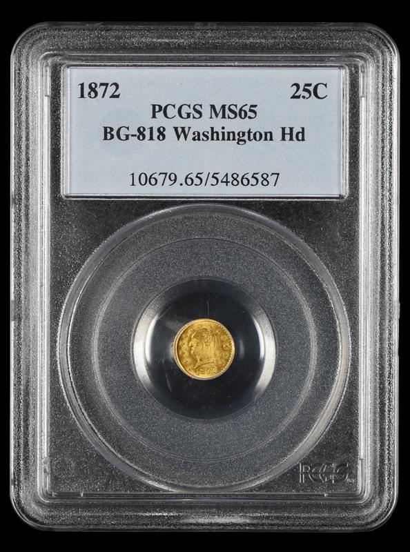 1872 G25C BG-818 PCGS Washington Head MS65