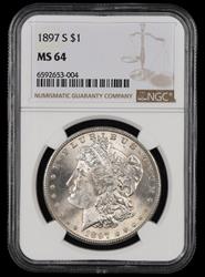 1897 S $1 NGCMS64 MS64