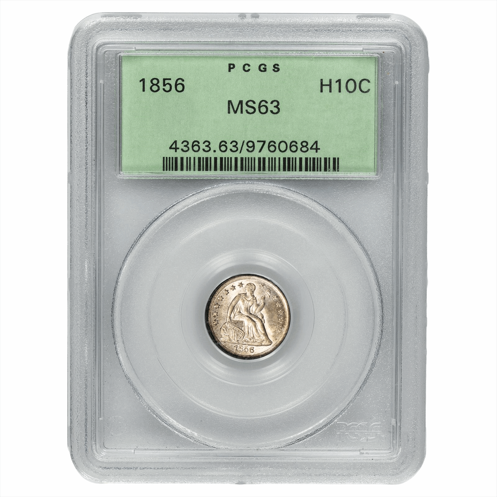 1856 Seated Liberty Half Dime H10C PCGS MS 63 