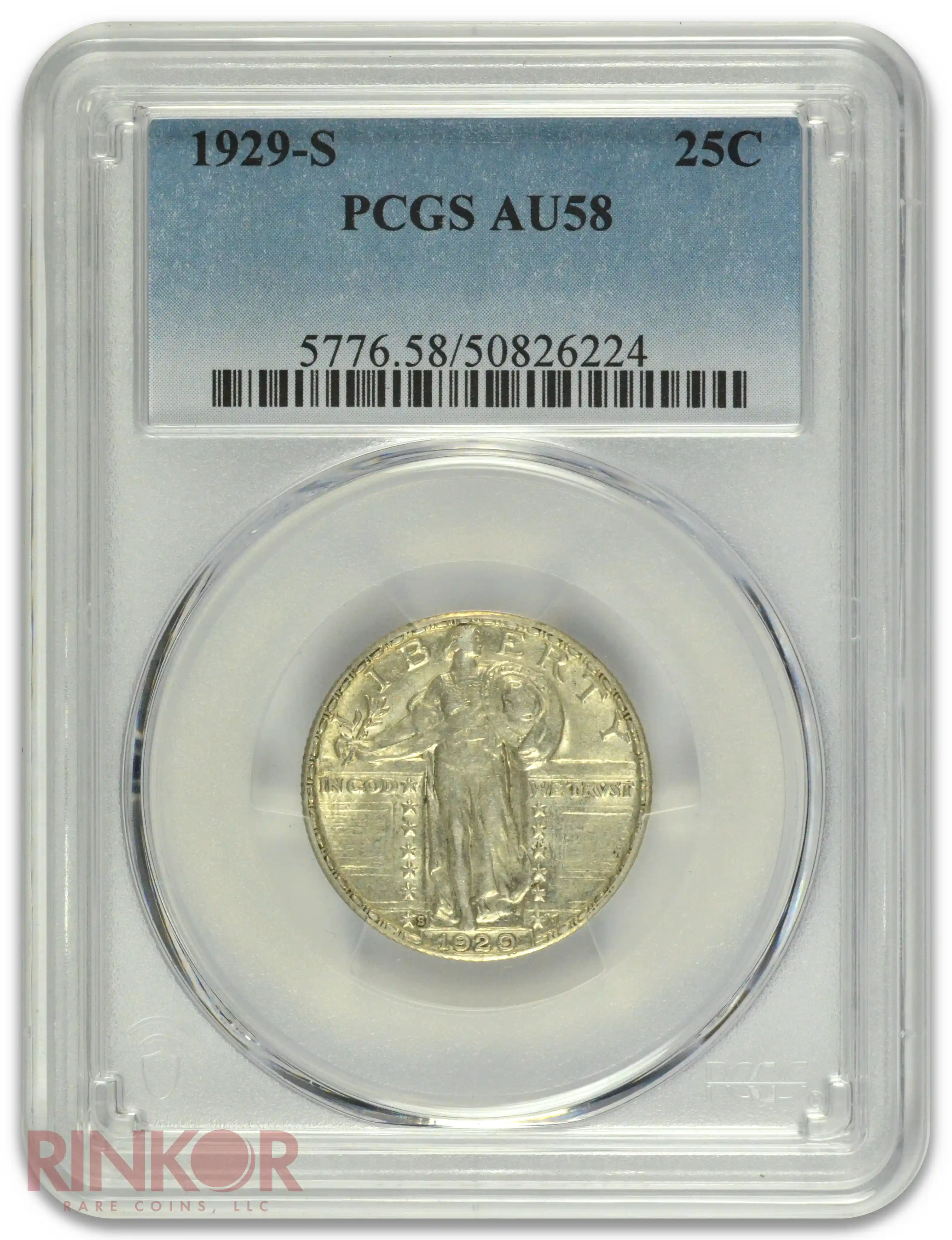 1929-S Standing Liberty PCGS AU-58