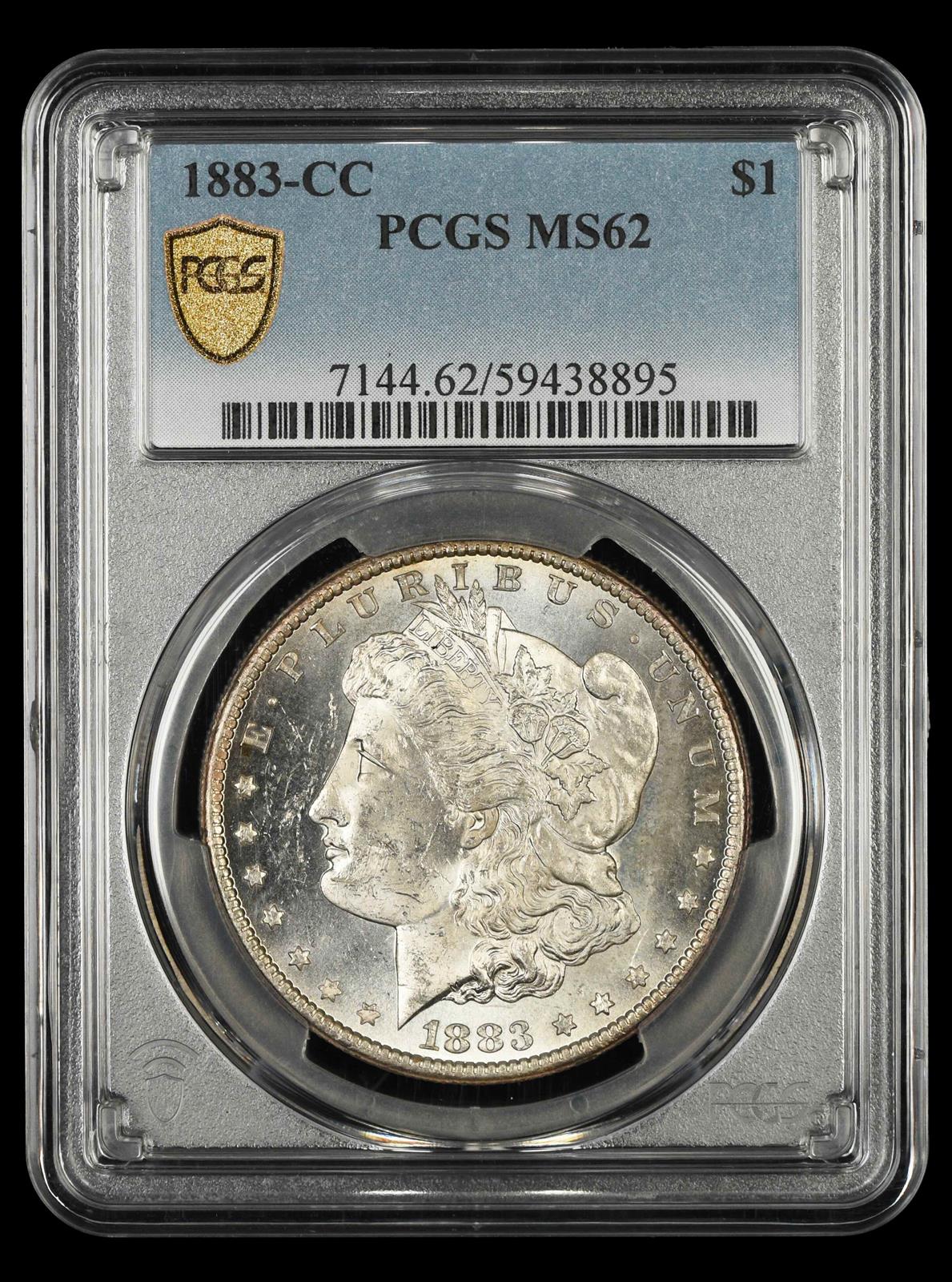 1883 CC $1 PCGS MS62