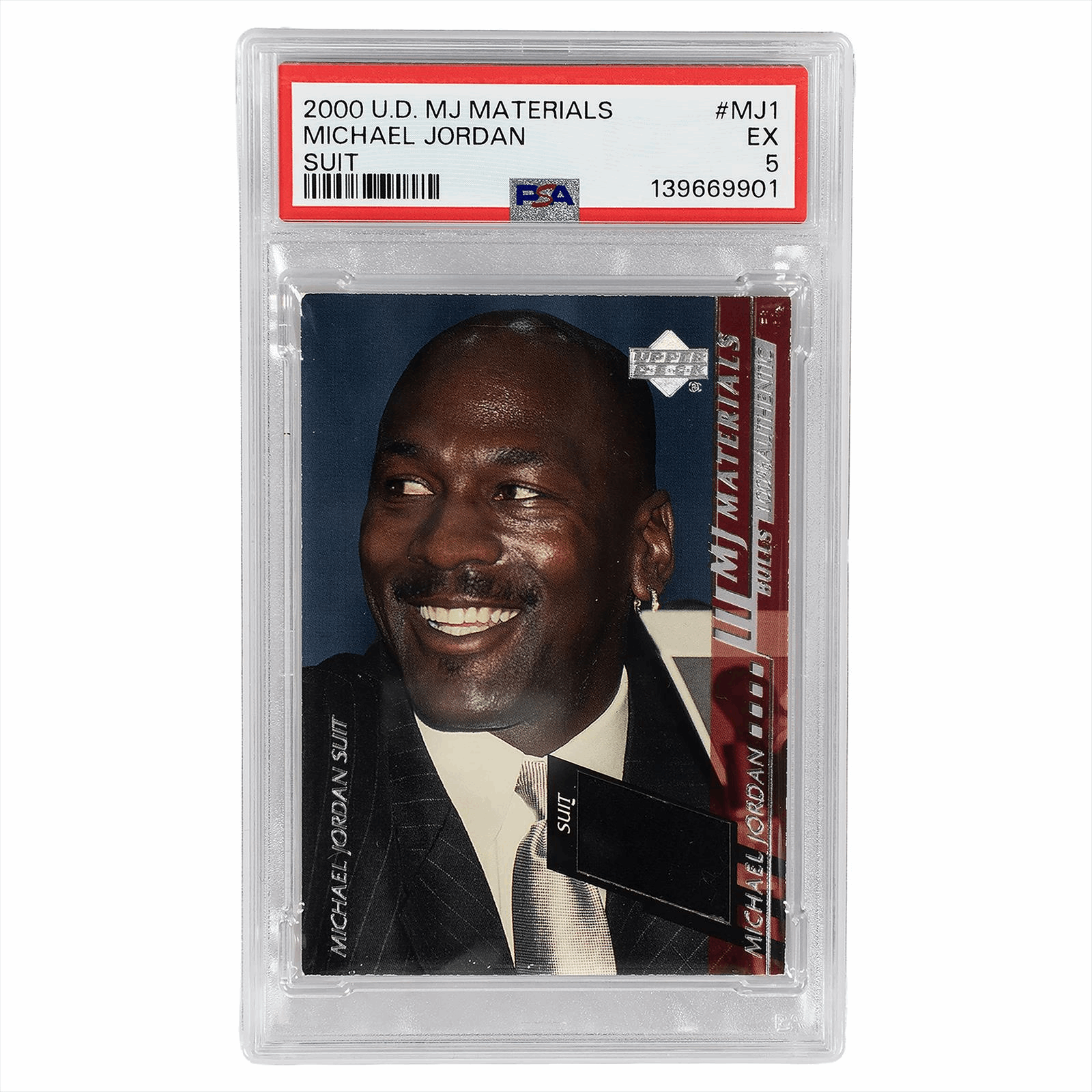 2000 Upper Deck Materials Michael Jordan Suit #MJ1 PSA EX 5