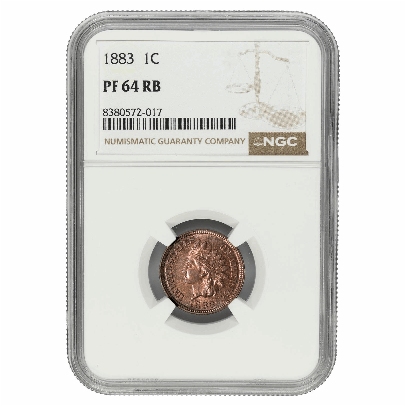 1883 Indian Head Cent 1C NGC PF 64 RB