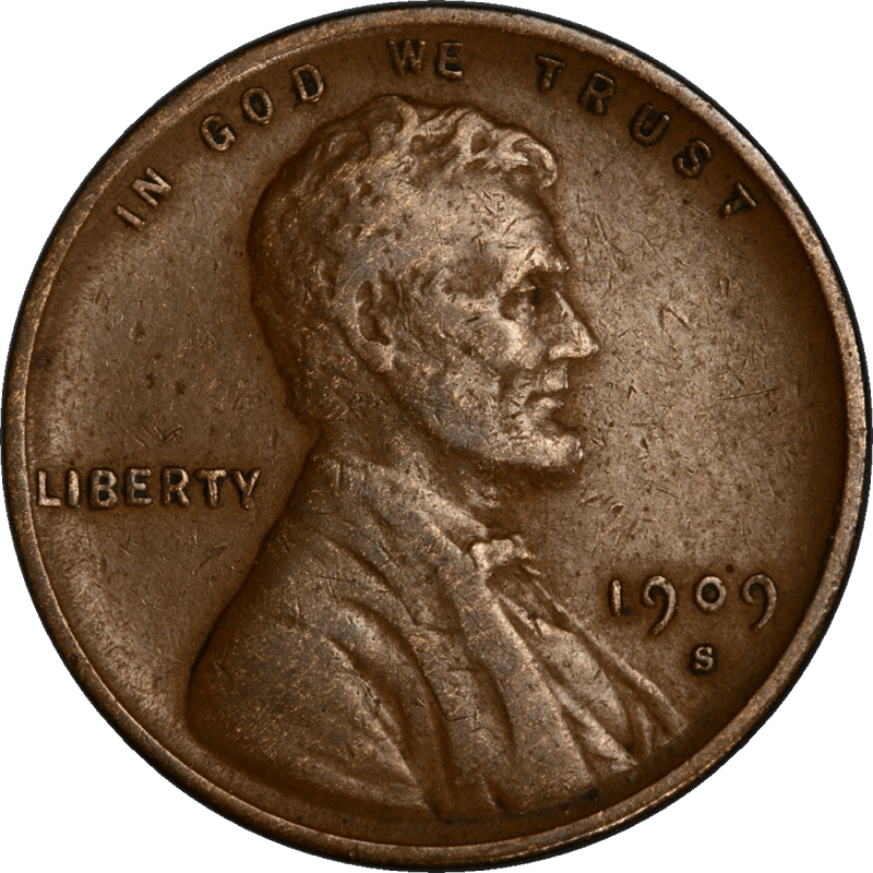 1909-S VDB Lincoln Wheat Cent 1c, PCGS VF 35 - Key Date! Nice Original Coin!
