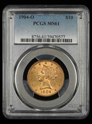 1904 O $10 Gold PCGS MS61