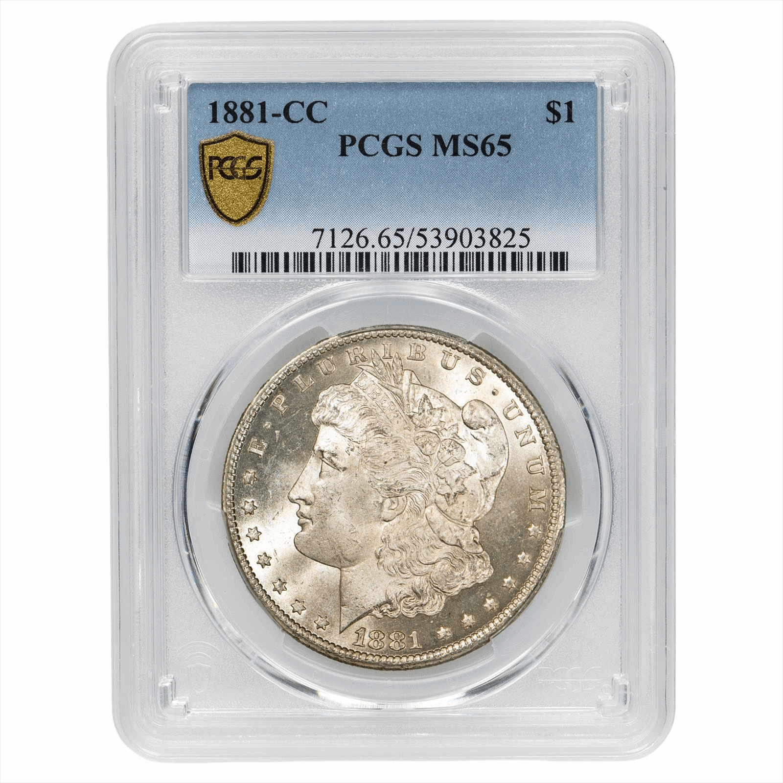 1881-CC Morgan Silver Dollar $1 PCGS MS 65