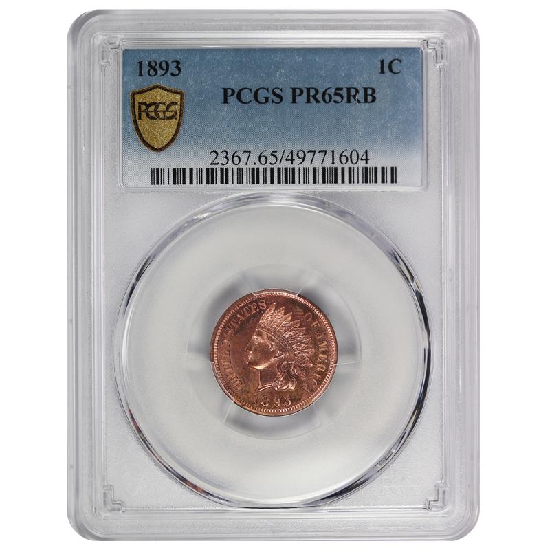 1893 Indian Head Cent 1c, PCGS PR-65RB