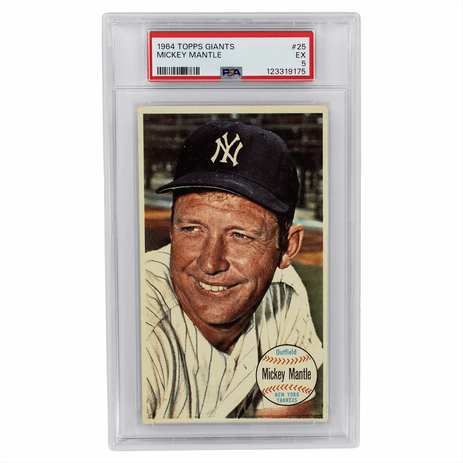 1964 Topps Giants Mickey Mantle #25 PSA EX 5 Cert #123319175
