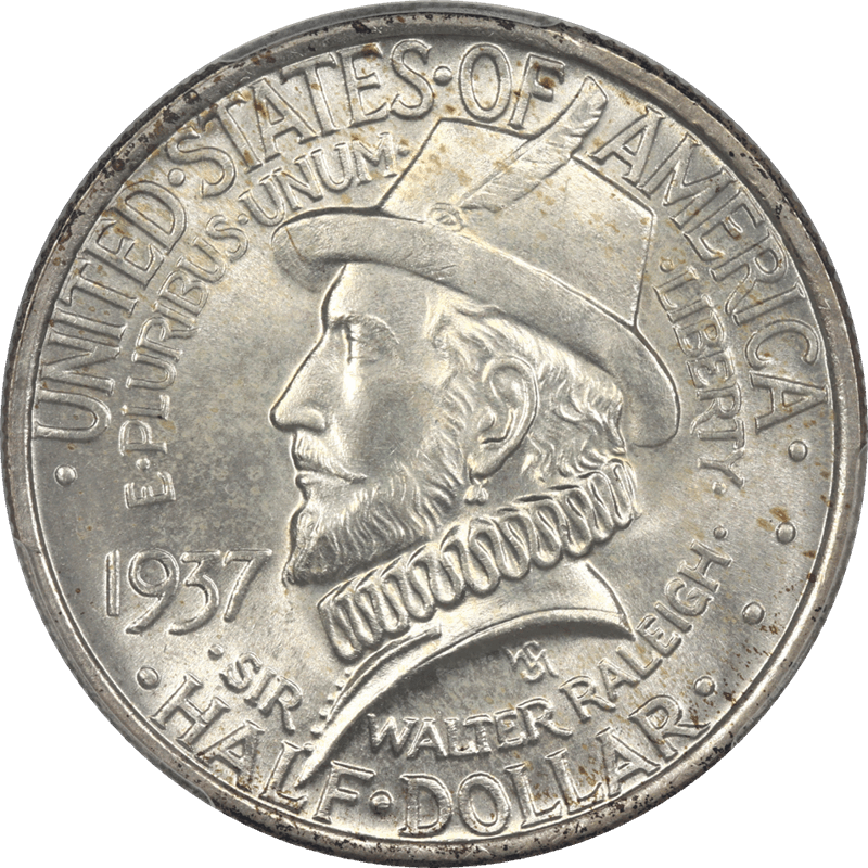 1937 Roanoke Half Dollar Commemorative 50c PCGS MS67 CAC - Nice Lustrous Coin