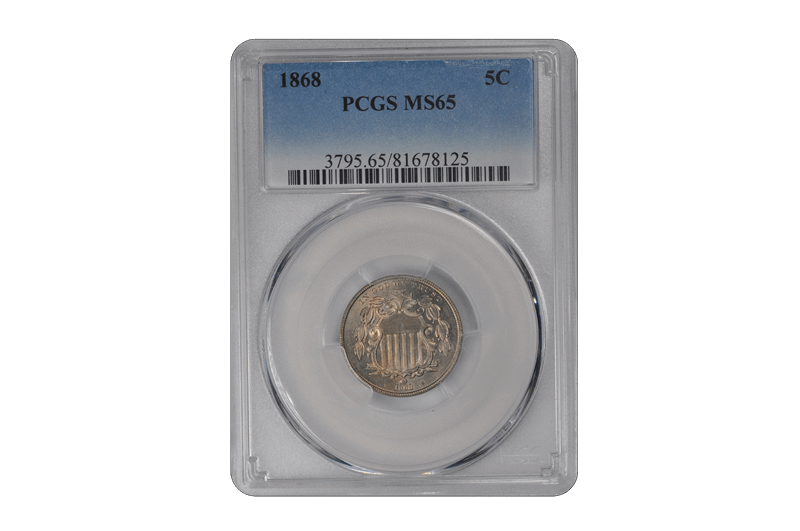 1868 Shield PCGS MS 65