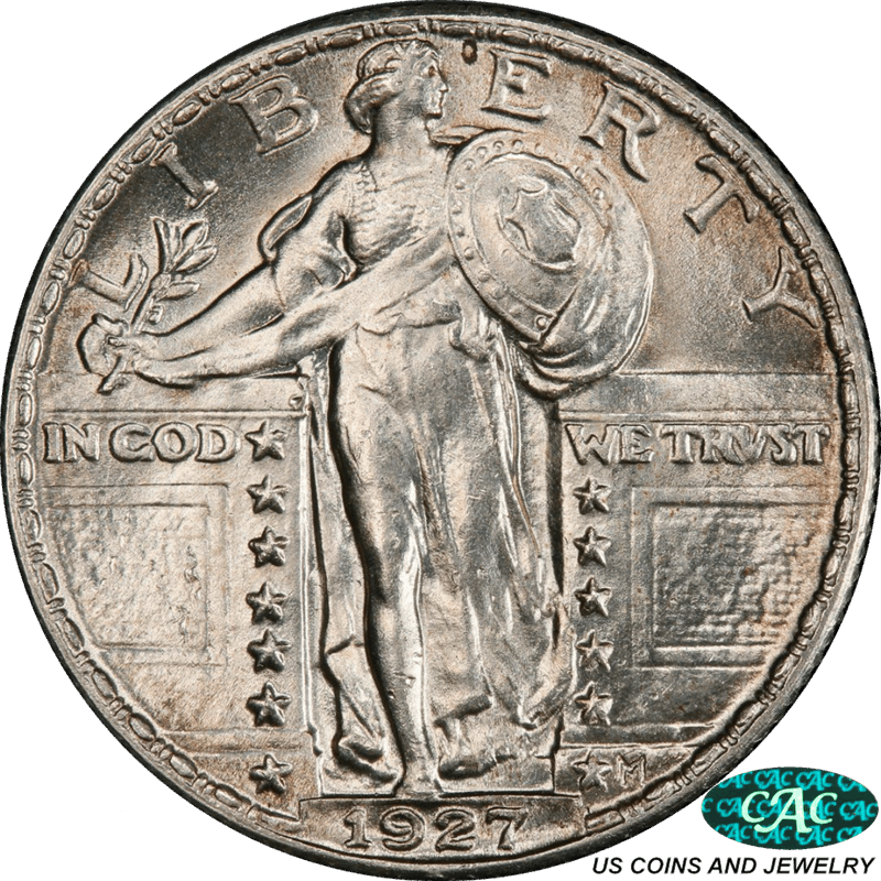 1927 Standing Liberty Quarter, PCGS MS-64FH CAC - Nice White Coin
