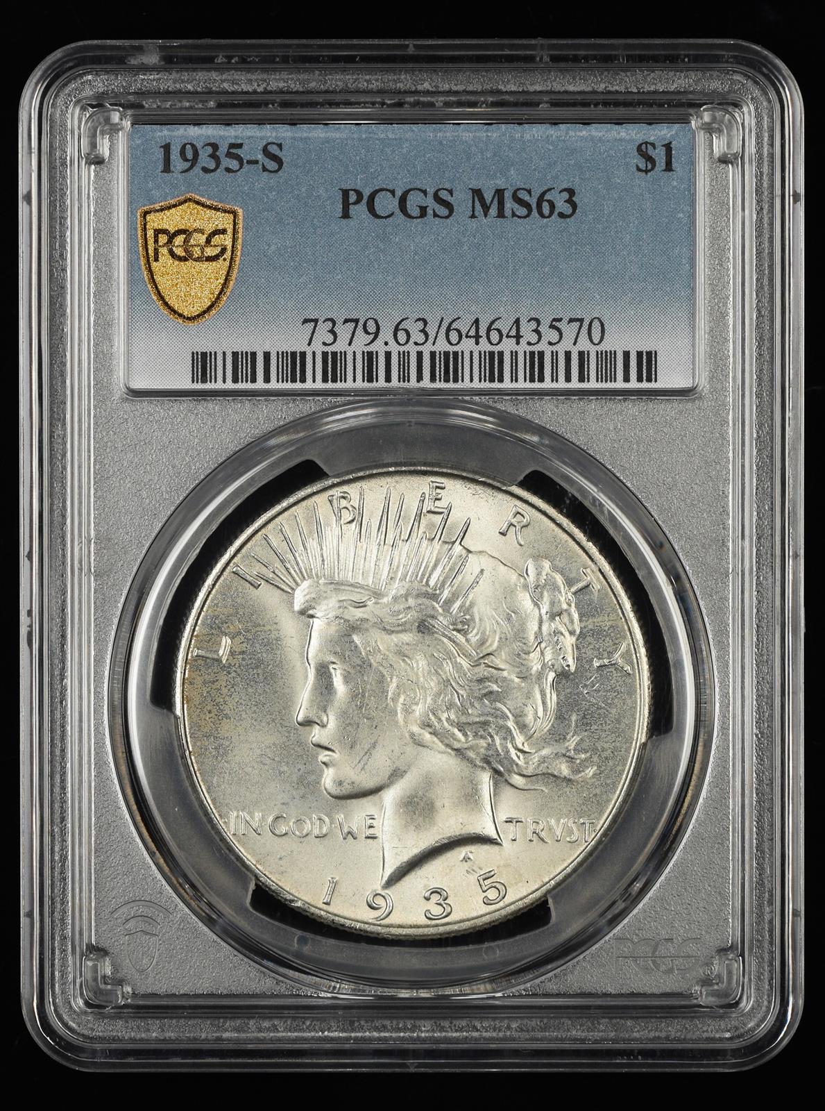 1935 S $1 PCGS MS63