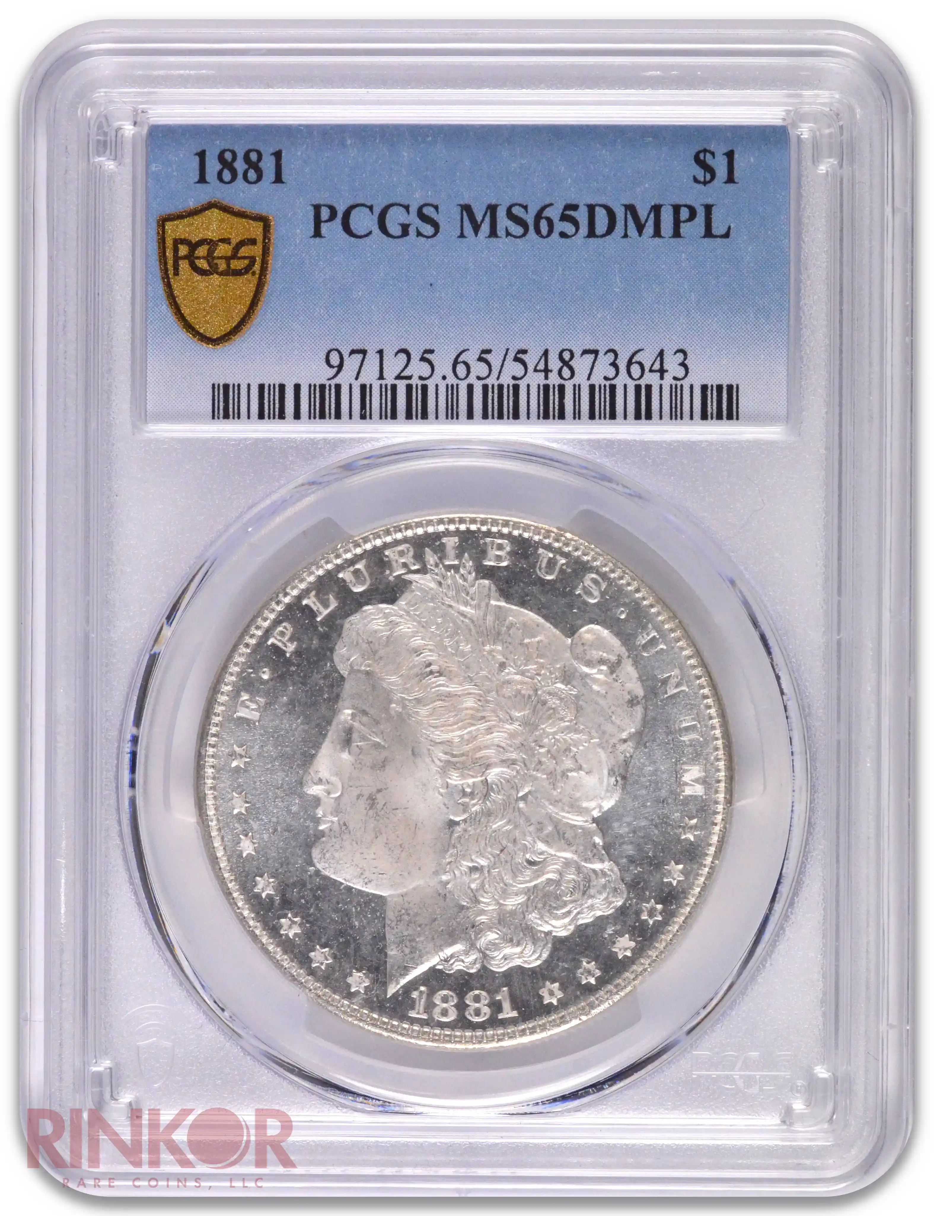 1881 $1 PCGS MS 65 DMPL