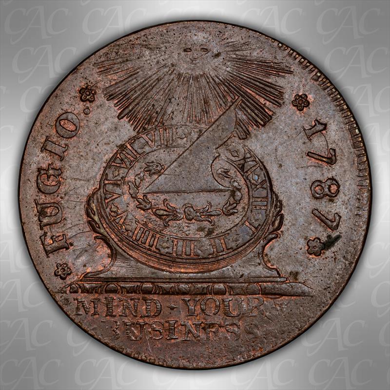 1787 Fugio STATES UNITED, 4 Cinq CACG MS 64 BN 